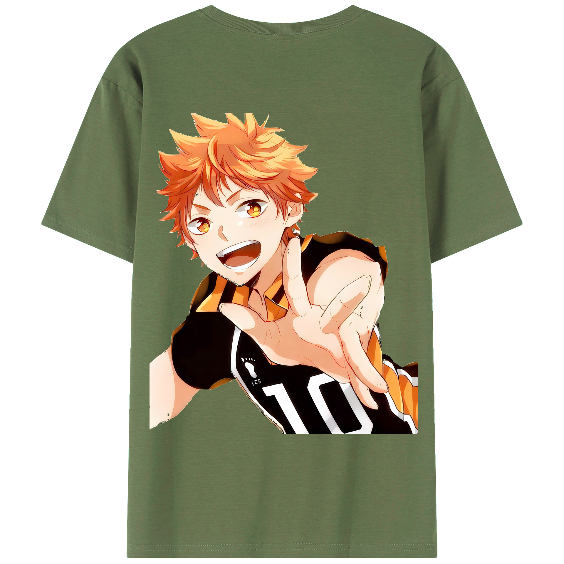 （画像用） ハイキュー!! Haikyu!! 綿100％ メンズ半袖Tシャツ（バックプリント） 通気性